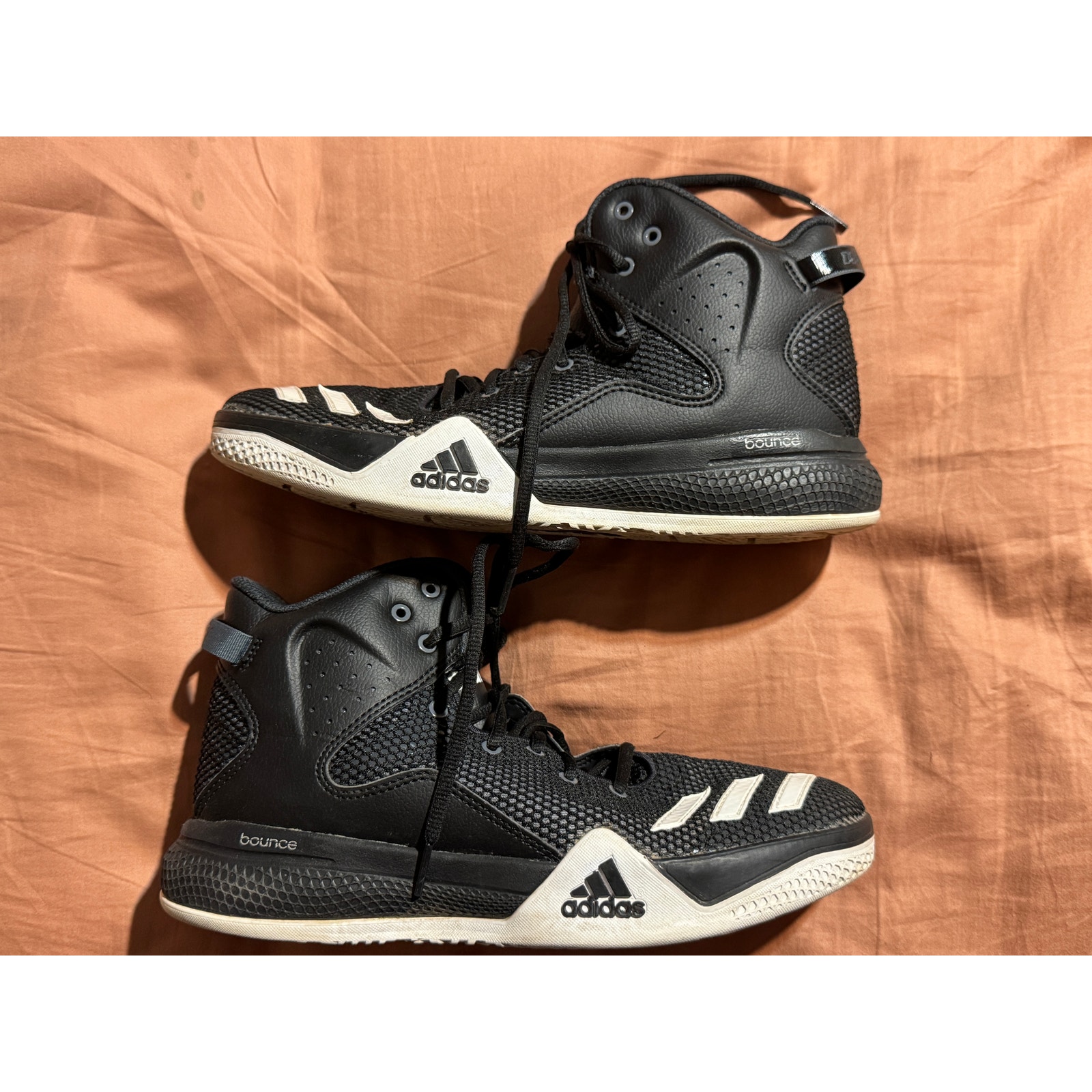 Addias Dual Threat Mid Black & White Basketball Sneakers 7